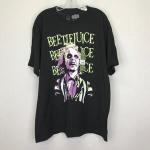 Beetlejuice Graphic T-Shirt Mens XL Black Neon Glow Blacklight Movie GTM1146BJU